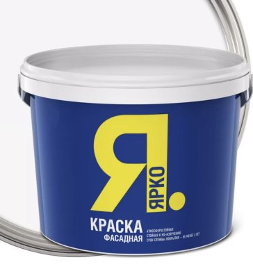 Краска ЯРКО фасадная белая, ведро 14 кг 