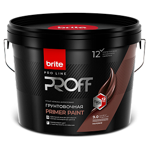 Краска BRITE PROFESSIONAL грунтовочная белая, ведро 9 л (О05284)