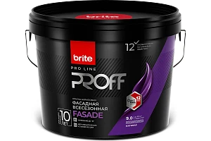 Краска BRITE PROFESSIONAL фасадная всесезонная ведро 9 л