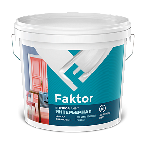 Краска FAKTOR интерьерная белая, ведро 13 кг (О05357)