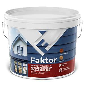 Краска FAKTOR для деревянных фасадов и OSB белая база А, ведро 9 л (О06815)